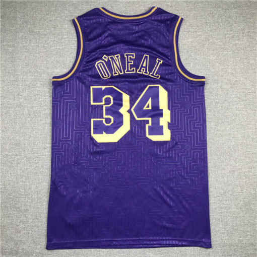 Shaquille O’Neal 34 Los Angeles Lakers 2020 CNY Purple Throwback Jersey