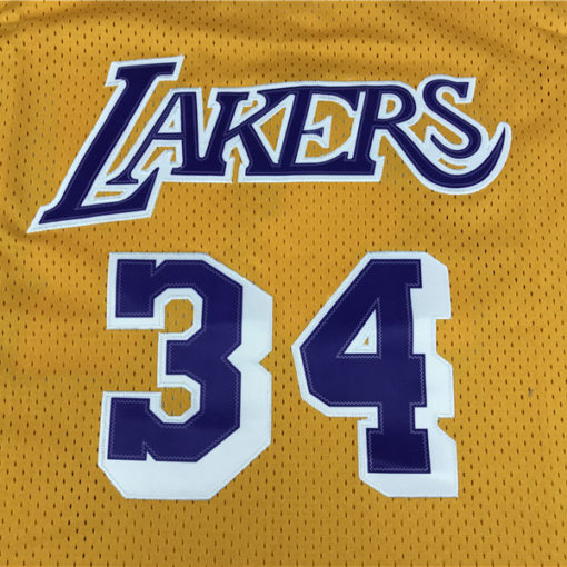 Shaquille O'Neal 34 Los Angeles Lakers Gold M&N 96-97 Hardwood Classics Road Jersey