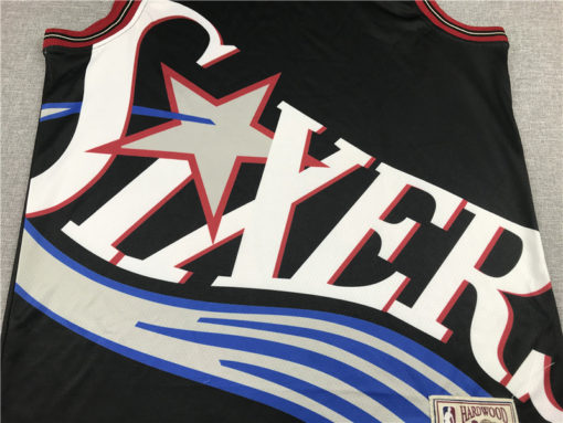 Allen Iverson 3 Philadelphia 76ers Retro Team Big Face Black Jersey