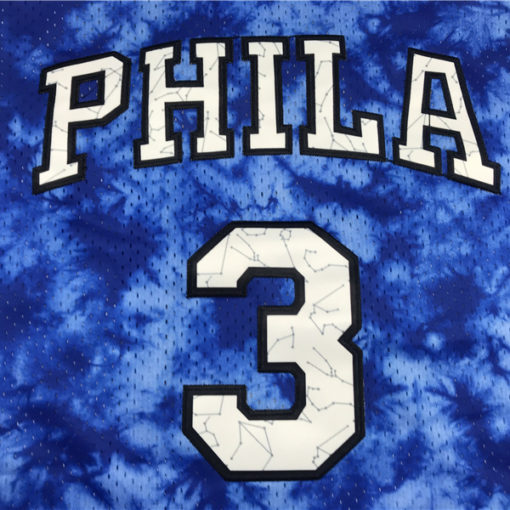 Allen Iverson 3 Philadelphia 76ers 1990-91 Galaxy Swingman Blue Jersey