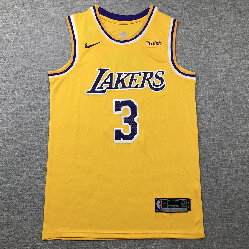 Anthony Davis 3 Los Angeles Lakers 2020 Gold Icon Swingman Jersey