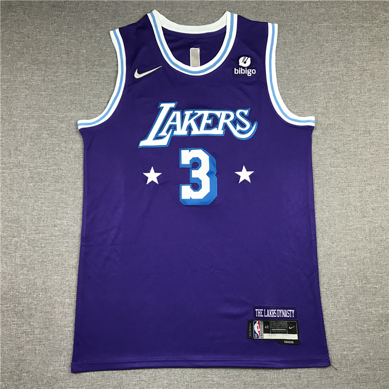 Anthony Davis 3 Los Angeles Lakers 2021-22 City Edition Purple Swingman Jersey