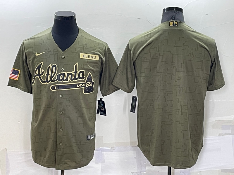 Atlanta Braves Olive 2022 Salute To Service Team Jersey