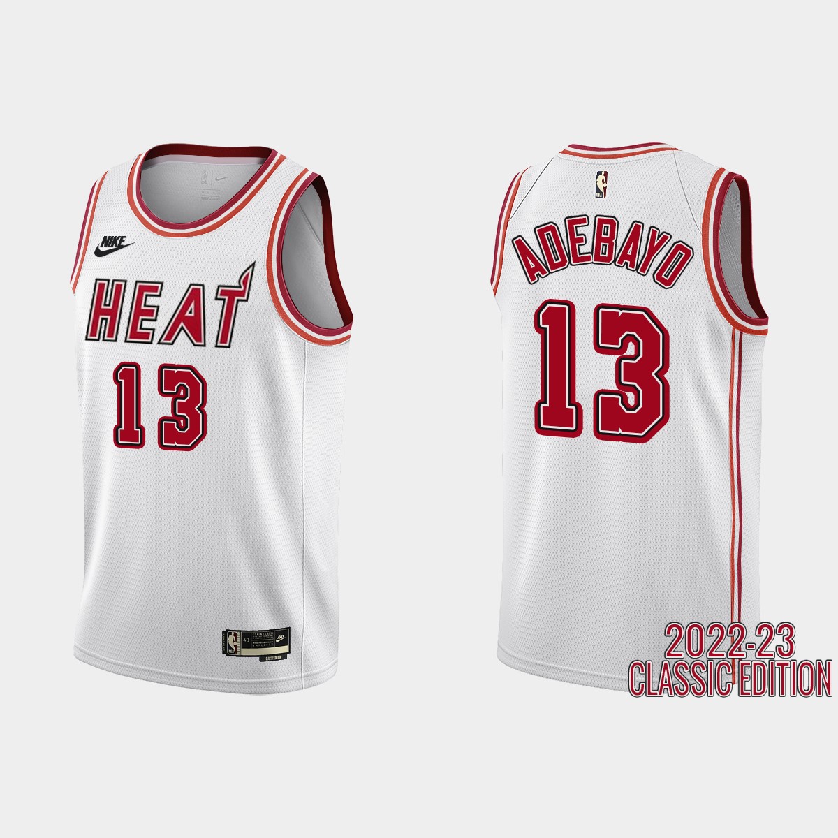 Bam Adebayo #13 Miami Heat 2022-23 White Classic Edition Jersey