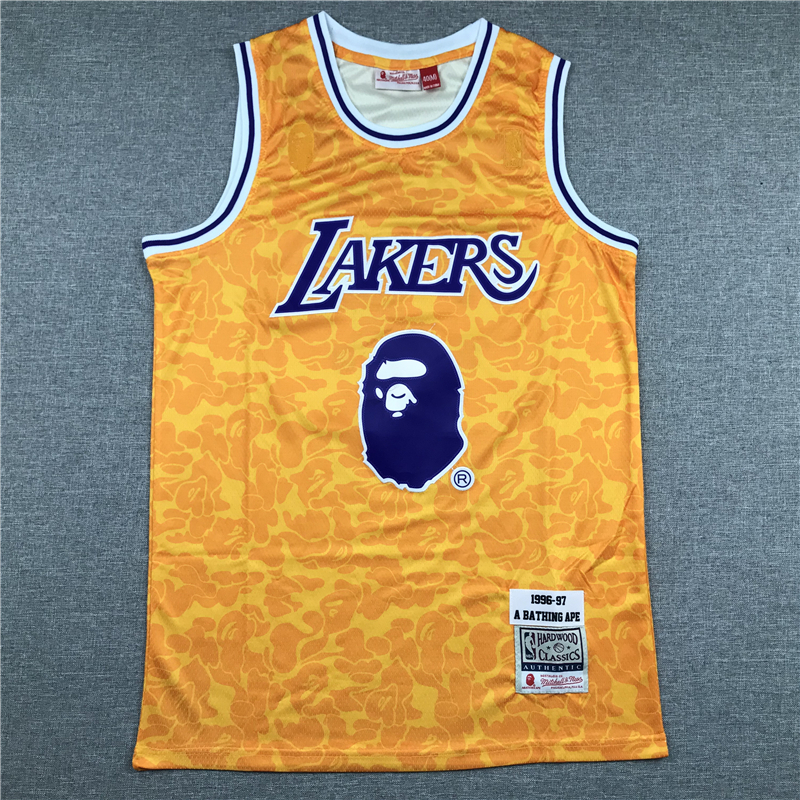 Bape 93 Los Angeles Lakers Jersey Yellow