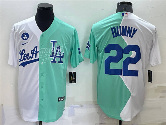 Bunny Los Angeles Dodgers 2022 Split Fashion Jersey White Green