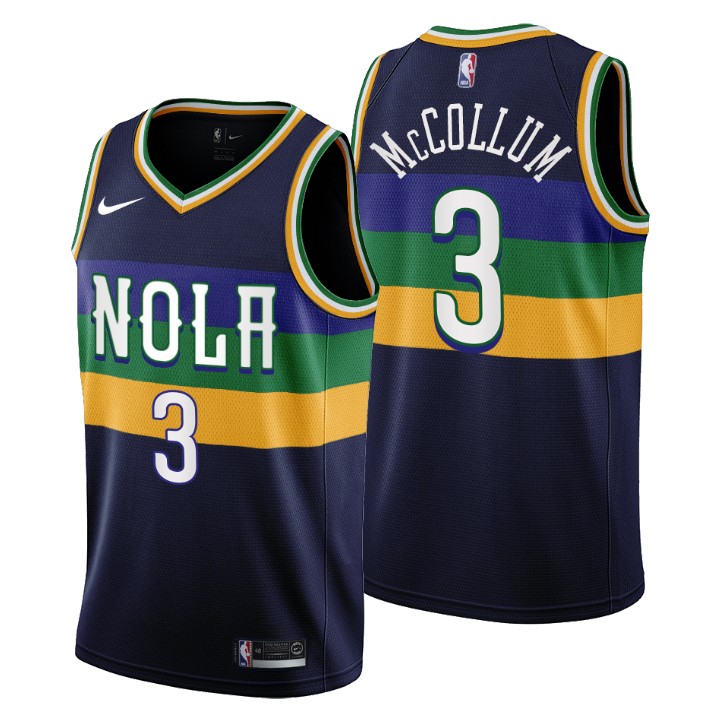 CJ McCollum #3 New Orleans Pelicans 2022-23 Navy City EditIon Jersey