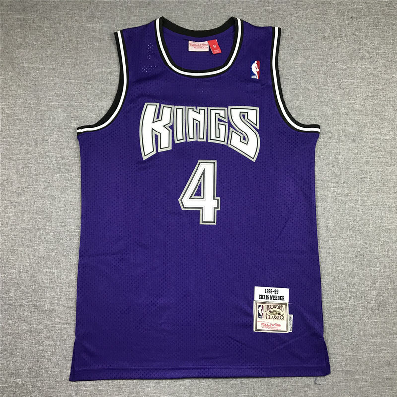 Chris Webber 4 Sacramento Kings 98-99 Kings Purple Jersey
