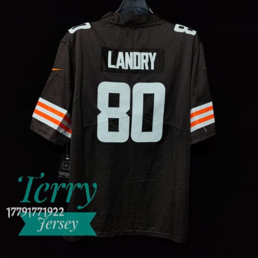 Cleveland Browns #80 Jarvis Landry Brown Game Player Jersey - back