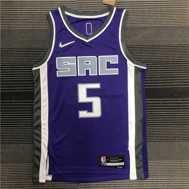 DeAaron Fox 5 Sacramento Kings 2021-22 Purple Icon Swingman Jersey