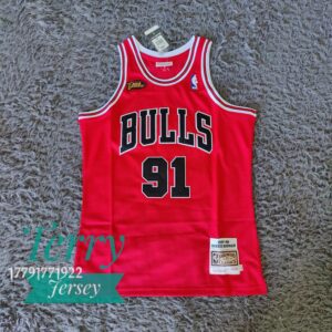 Dennis Rodman Chicago Bulls 1997-98 NBA Final Red Jersey