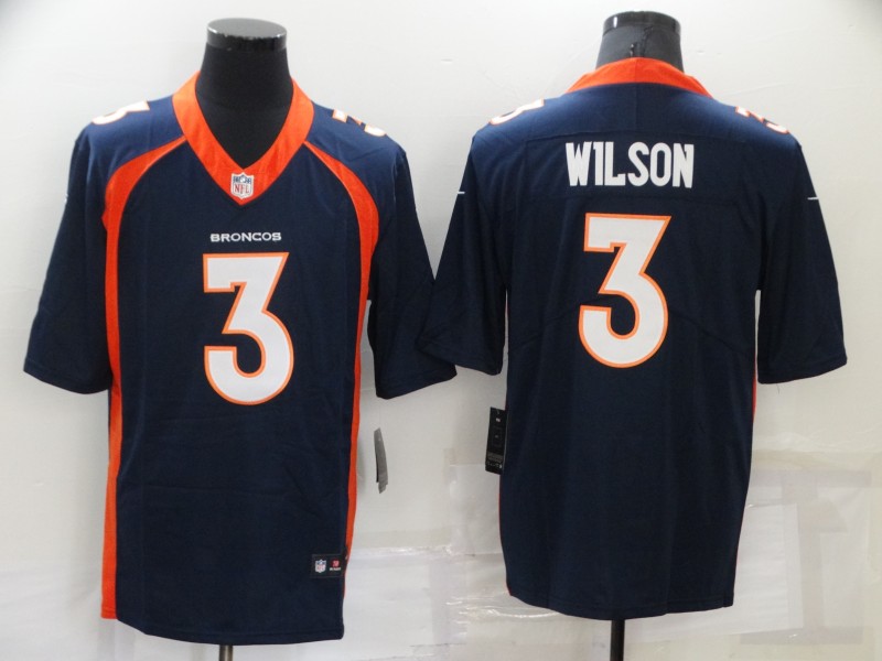 Denver Broncos #3 Russell Wilson Navy Alternate Game Jersey
