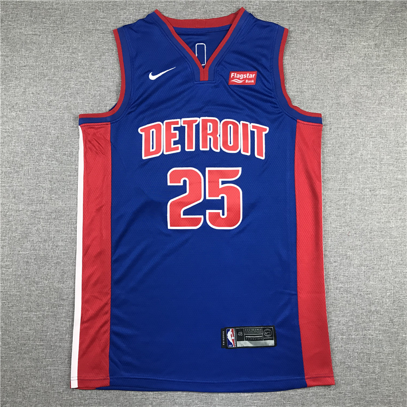 Derrick Rose 25 Detroit Pistons 2020 Blue Icon Edition Jersey