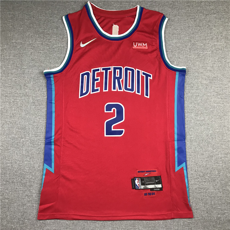 Detroit Pistons #2 Cade Cunningham 2021-22 City Edition Red Jersey