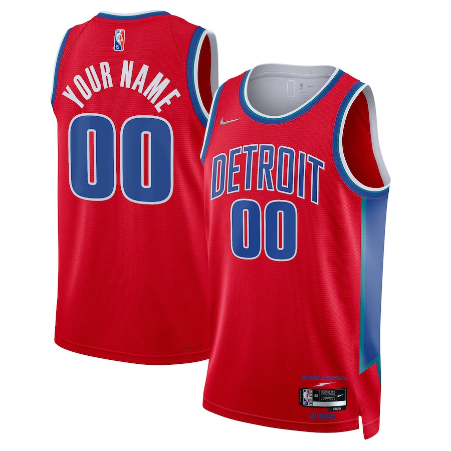 Men's Detroit Pistons Red 2021-22 Swingman Custom Jersey - City Edition