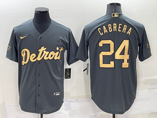Detroit Tigers #24 Miguel Cabrera 2022 MLB All-Star Game Jersey - Charcoal