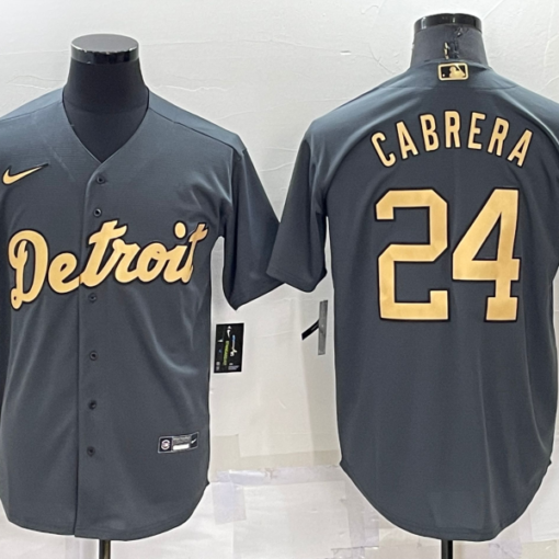 Detroit Tigers #24 Miguel Cabrera 2022 MLB All-Star Game Jersey - Charcoal