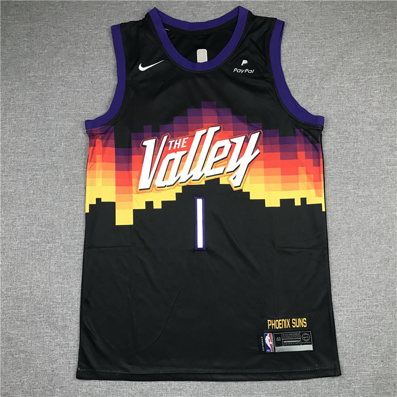 Devin Booker 1 Phoenix Suns 2020-21 City Edition The Valley Black Jersey