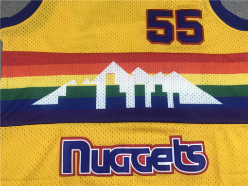 Dikembe Mutombo 55 Denver Nuggets 1991-92 M&N Yellow Jersey