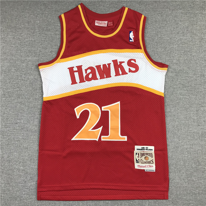 Dominique Wilkins 21 Atlanta Hawks 1986-87 Red Jersey