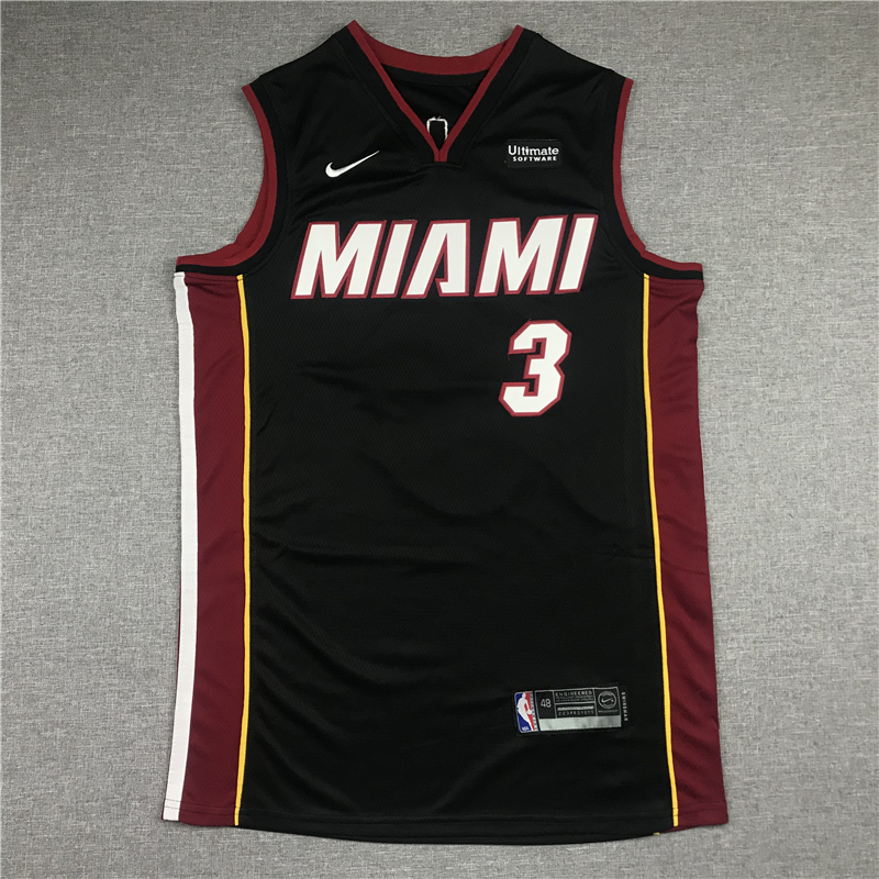 Dwyane Wade 3 Miami Heat 2018-19 Icon Black Jersey
