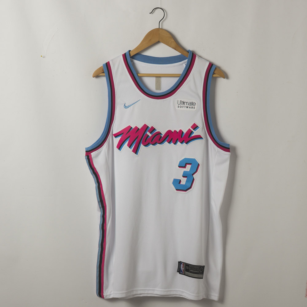 Dwyane Wade Miami Heat 2019-20 Vice City White Swingman Jersey