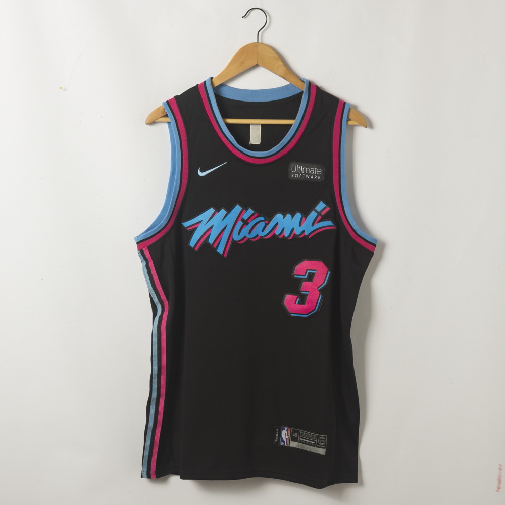 Miami Heat Dwyane Wade Black Vice city ver. NBA Jersey stiched size S M L  XL XXL