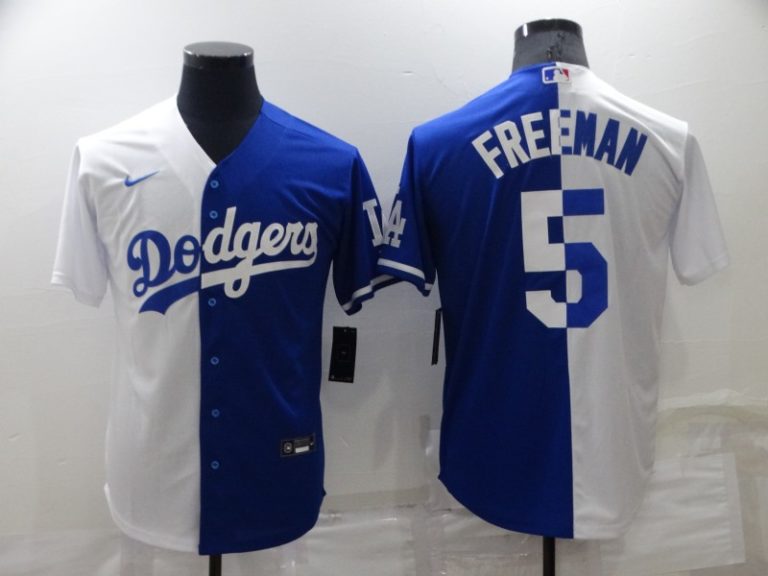 Freddie Freeman #5 Los Angeles Dodgers 2022 Split Fashion Jersey White Royal