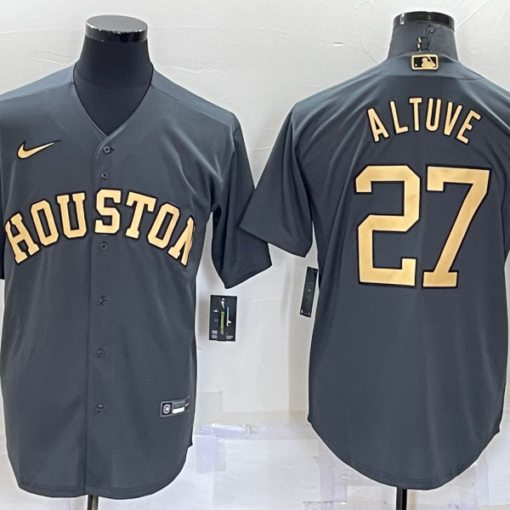 Houston Astros #27 Jose Altuve 2022 MLB All-Star Game Jersey - Charcoal