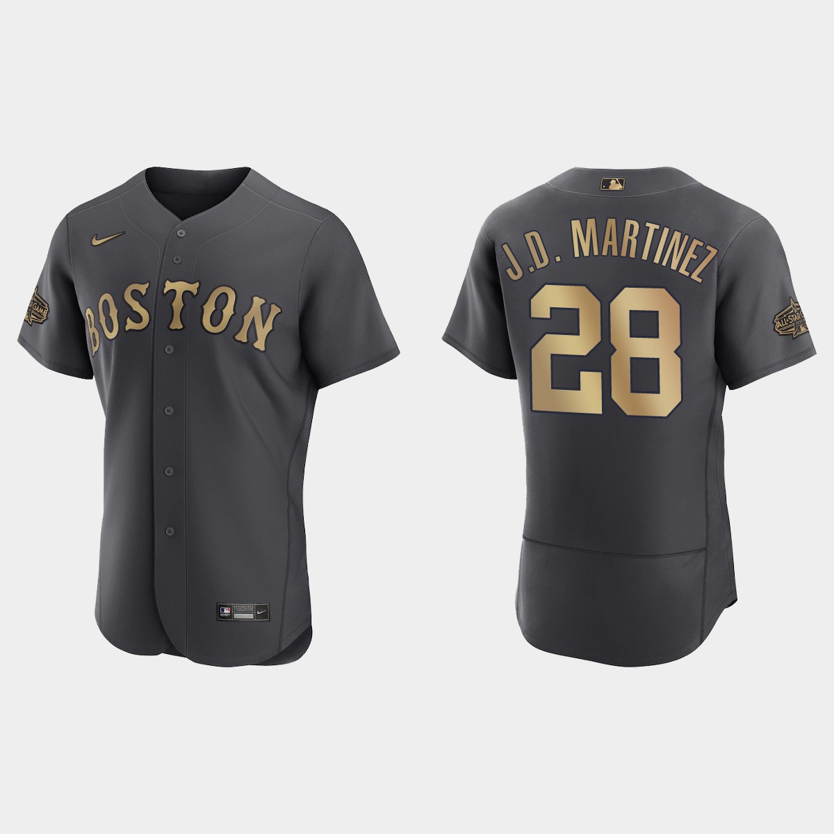 J.D. Martinez Boston Red Sox 2022 MLB All-Star Game Flex Base Jersey - Charcoal