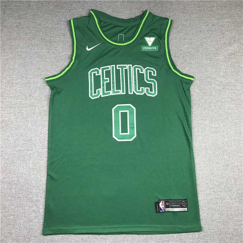 Jayson Tatum 0 Boston Celtics 2021 Green Earned Edition jersey