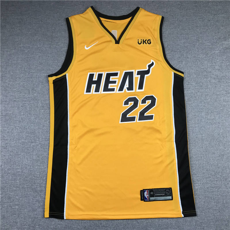 Jimmy Butler 22 Miami Heat 2021 Earned Yellow Jersey