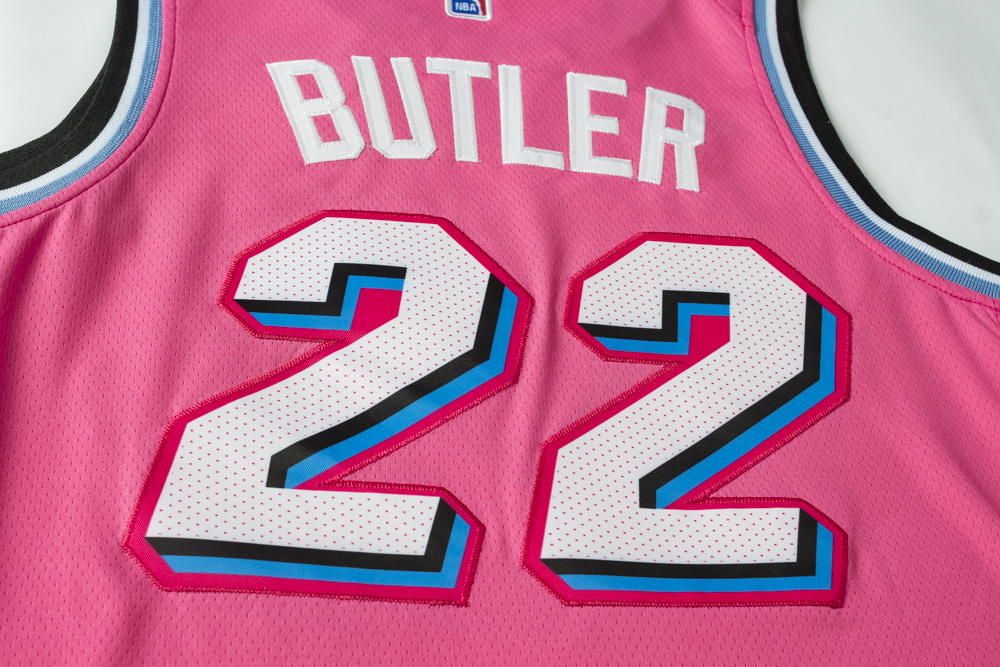 Miami Heat Jimmy Butler 22 Nba 2020 New Arrival Pink Blue Jersey.psd2 Polo  Shirt All Over Print Shirt 3d T-shirt - Teeruto
