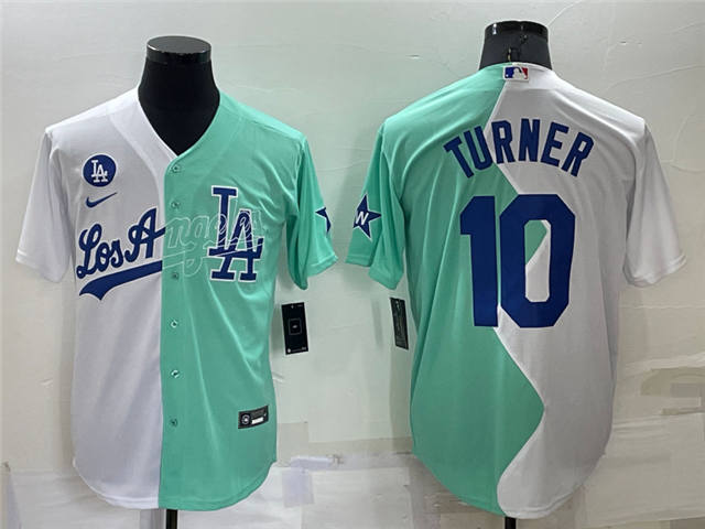Justin Turner Los Angeles Dodgers 2022 Split Fashion Jersey White Green