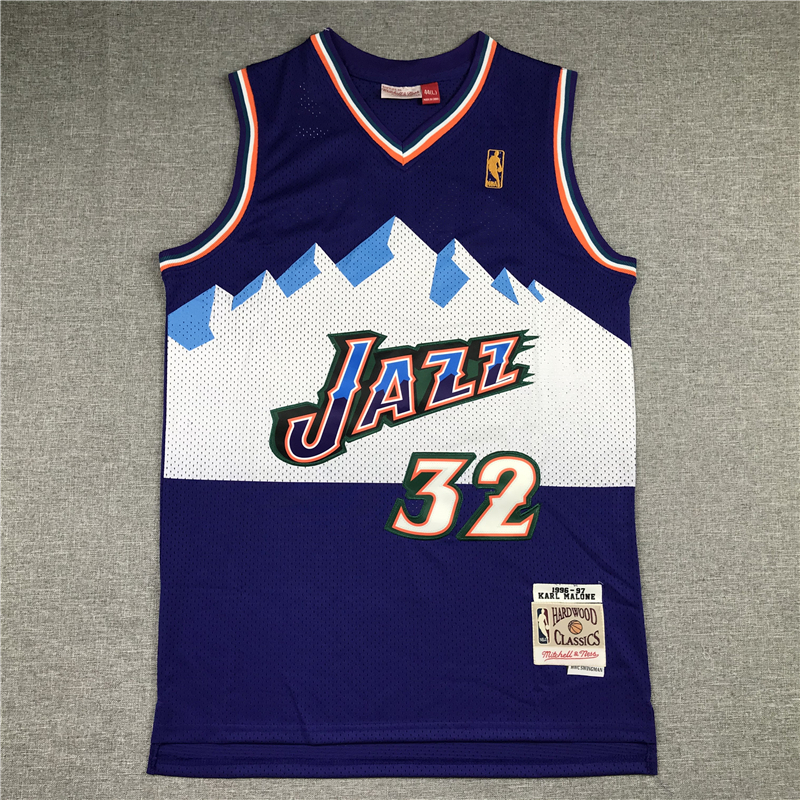 Karl Malone 32 Utah Jazz Purple Jersey
