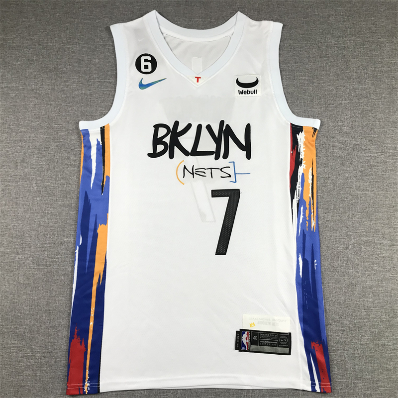 Kevin Durant 7 Brooklyn Nets 2022-23 White City Edition Jersey