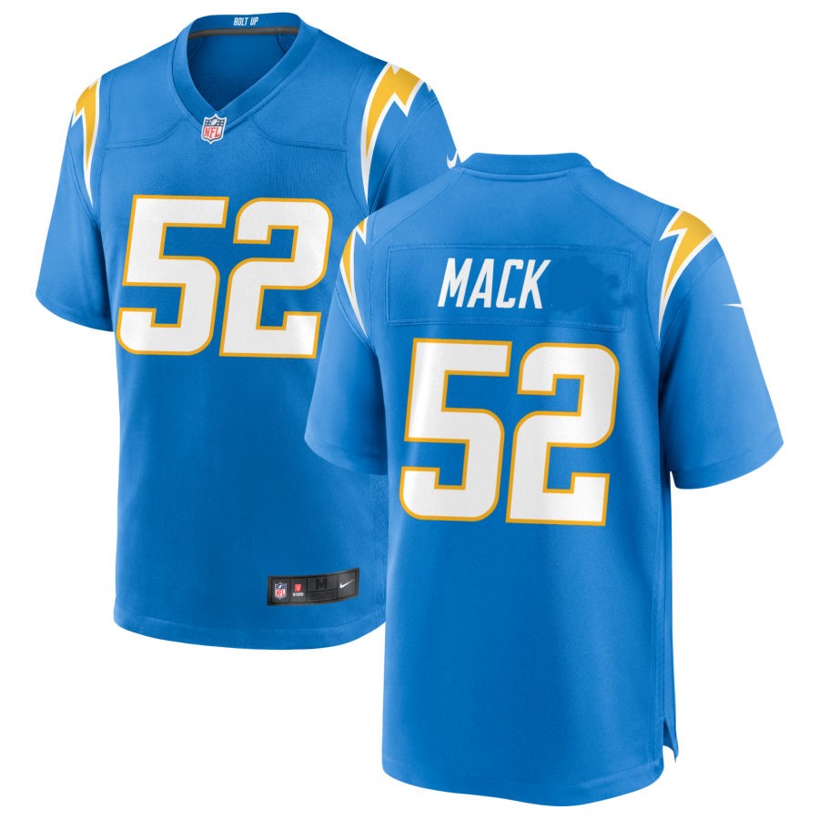 Khalil Mack 52 Los Angeles Chargers 2022 Powder Blue Game Jersey