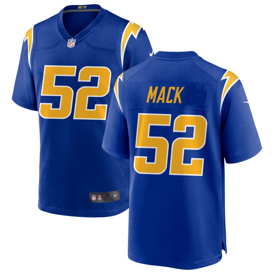 Khalil Mack 52 Los Angeles Chargers 2022 Royal Game Jersey