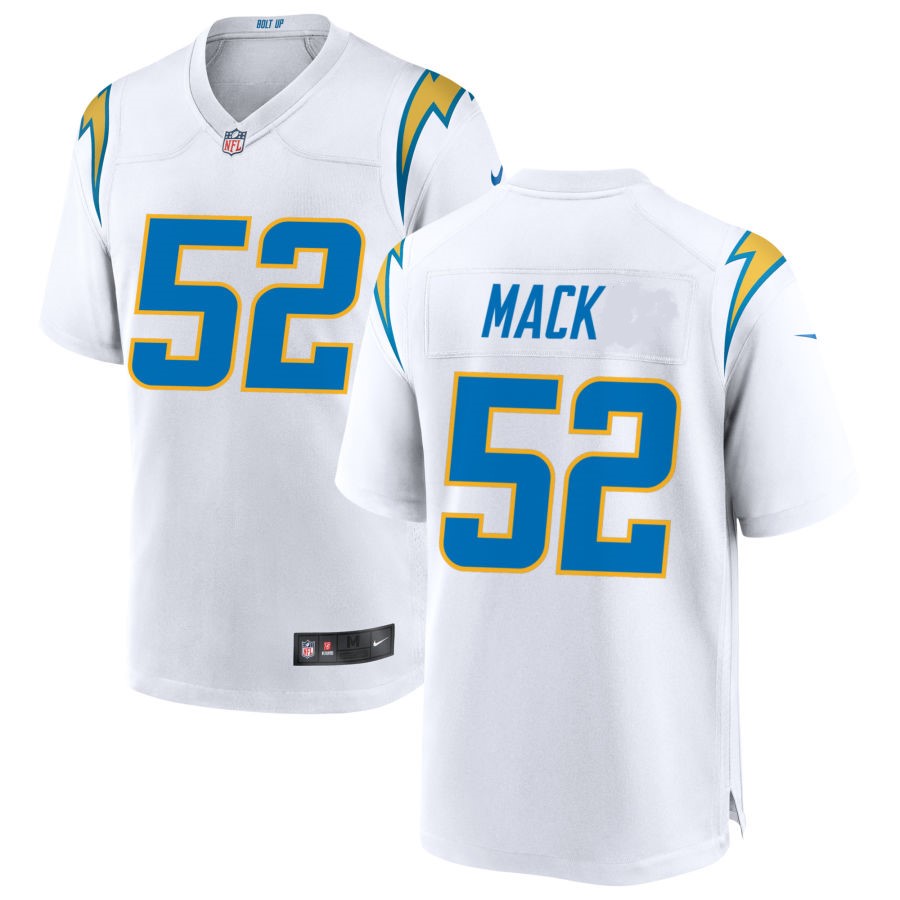 Khalil Mack 52 Los Angeles Chargers 2022 White Game Jersey