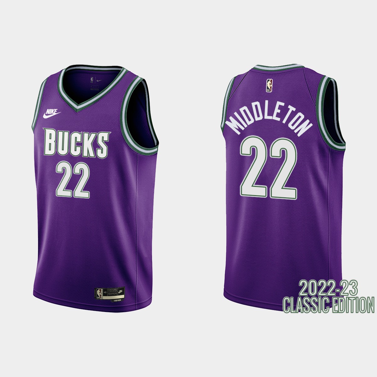 Khris Middleton #22 Milwaukee Bucks 2022-34 Purple Classic Edition Jersey