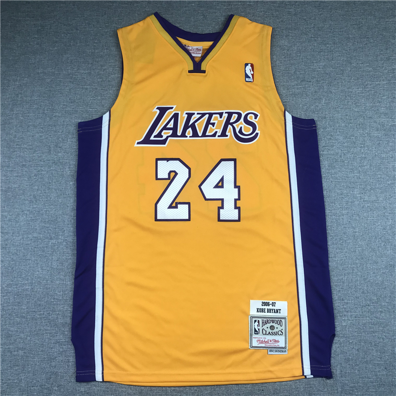 Kobe Bryant 24 Los Angeles Lakers 2006-07 Yellow Jersey