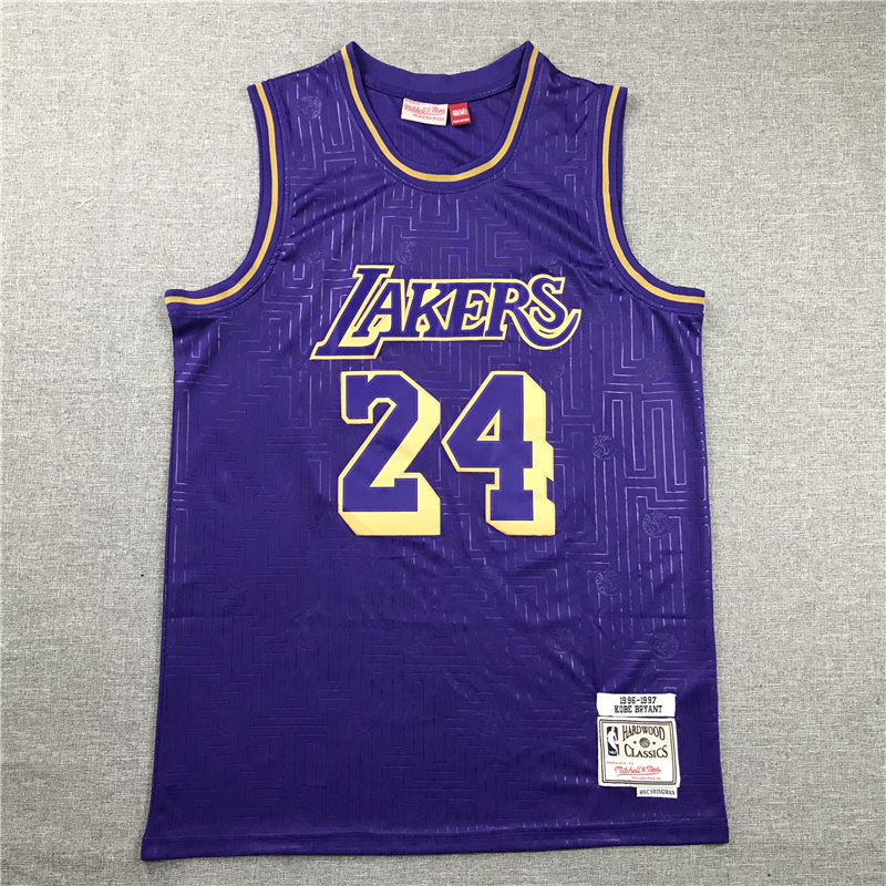 Kobe Bryant 24 Los Angeles Lakers 2020 CNY Purple Throwback Jersey