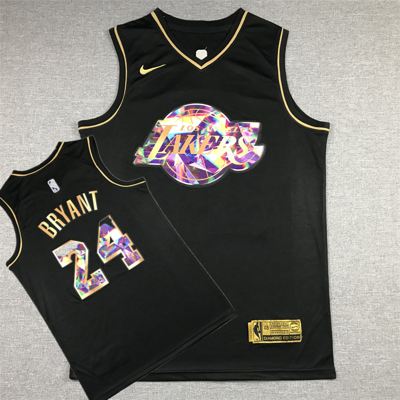 Kobe Bryant #24 Los Angeles Lakers 2021-22 Black Gold Diamond 75th Season Jersey