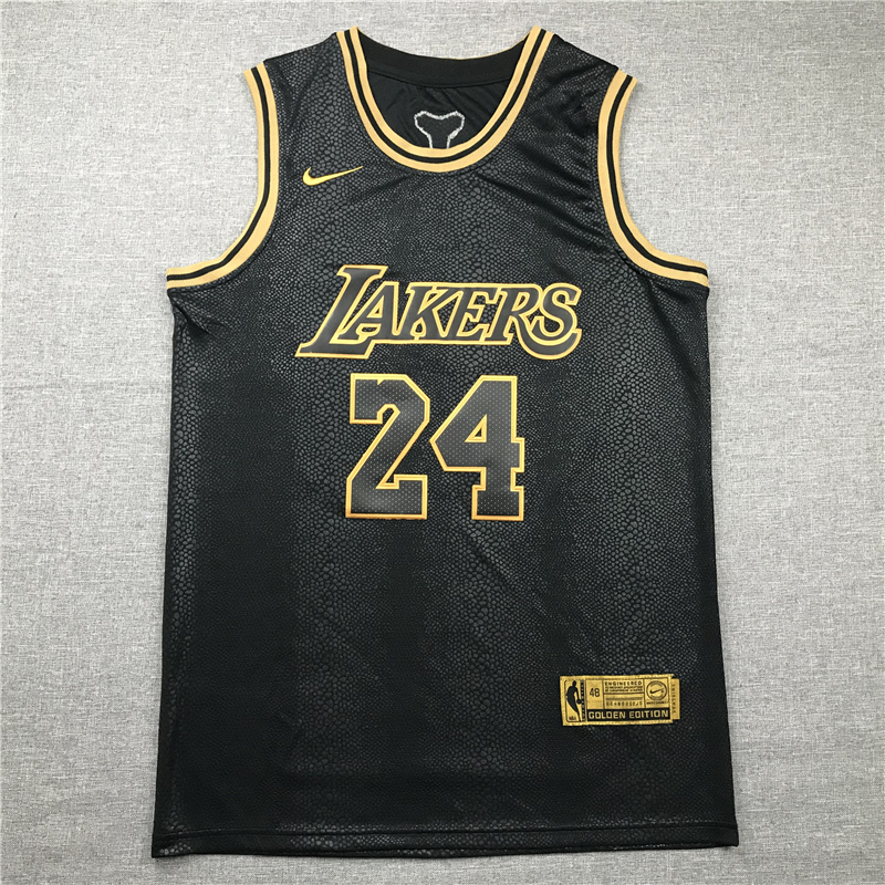 Kobe Bryant 8 Lakers 2021 Black Gold Black Mamba Swingman Jersey