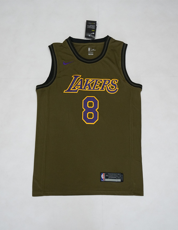 Kobe Bryant 8 Los Angeles Lakers  Army Green 2018-19 Swingman Jersey