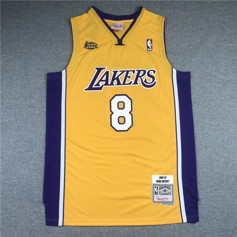 Kobe Bryant 8 Los Angeles Lakers HWC 2000-01 Road Finals Gold Jersey