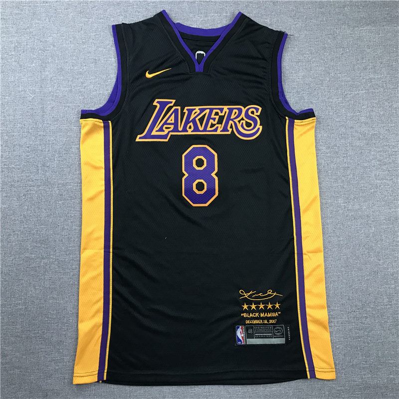 Kobe Bryant 8 Los Angeles Lakers Retro Retired Black Edition Jersey