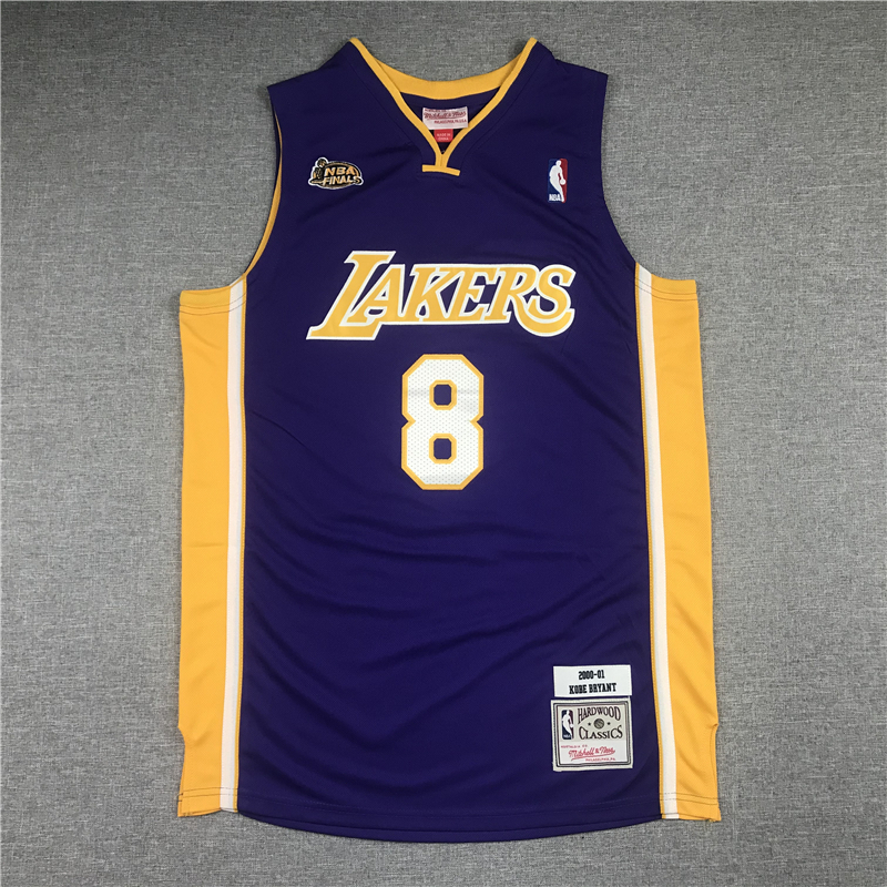 Kobe Bryant 8 Los Angeles Lakers Road Finals 2000-01 Purple Jersey