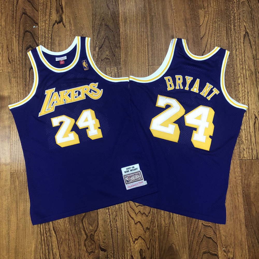 Kobe Bryant #24 Los Angeles Lakers 2007-08 M&Ness Purple Jersey