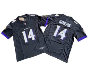 Kyle Hamilton 14 Baltimore Ravens Black Vapor Limited Jersey